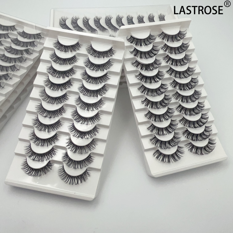Russian Volume Eyelash Factory - Eyelash Factory 10 Pairs D Curl Russian Volume Eyelash Pre-cut Cat Wispy Dramatic Segment
