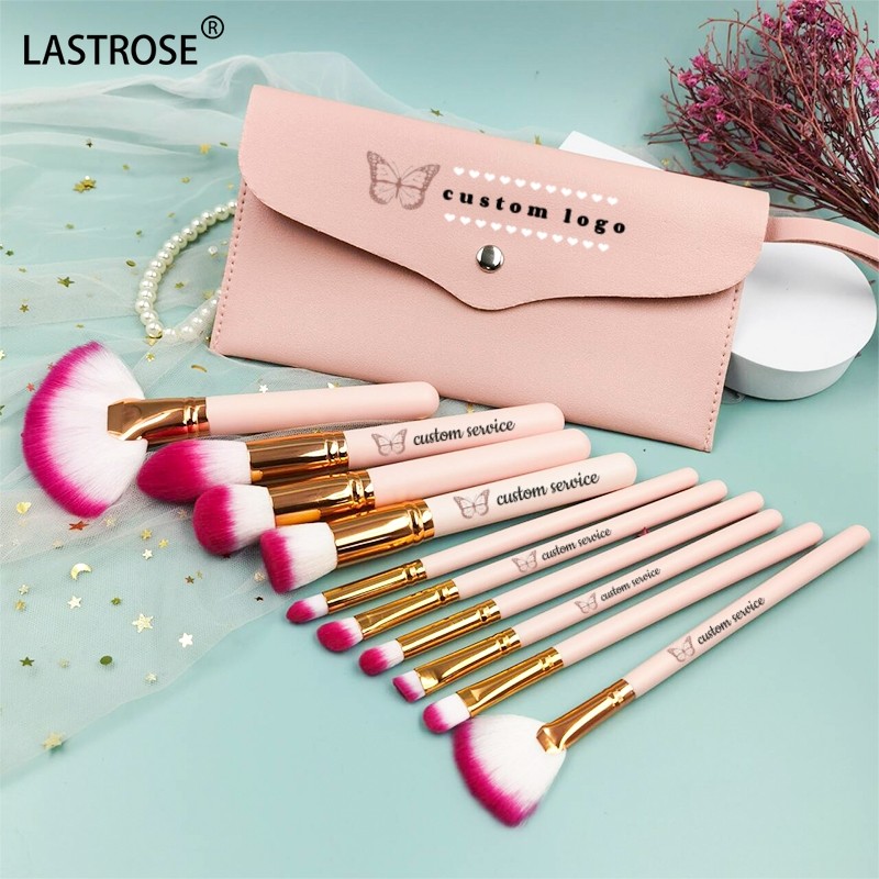 Powder Foundation Brush Set Supplier - Powder Foundation Brush Set Private Label Pink Make-up Brushes for Makeup Synthetic