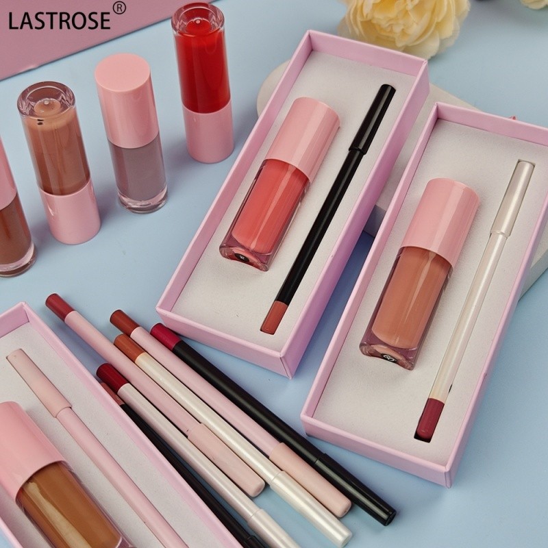 Matte Lipliner Kit Supplier - OEM 2 in 1 Creamy Natural Matte Lipliner Vegan Lipstick Makeup Gift Kit Wholesale