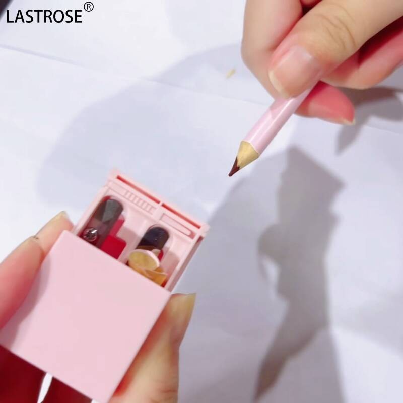 Eyebrow Pencil Sharpener Manufacturer - OEM Black Eyebrow Pencil Sharpener Private Label Double Hole Plastic Lip Liner Pencil