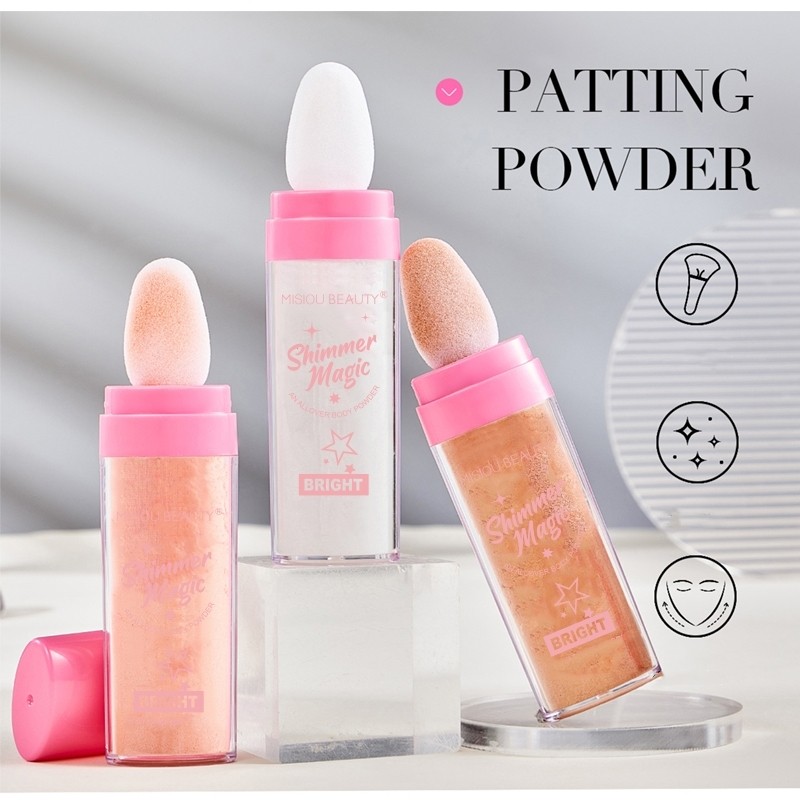 Body Glitter Powder Supplier - Highlighter Patting Powder Full Body Collarbone Brightening Bridal Makeup