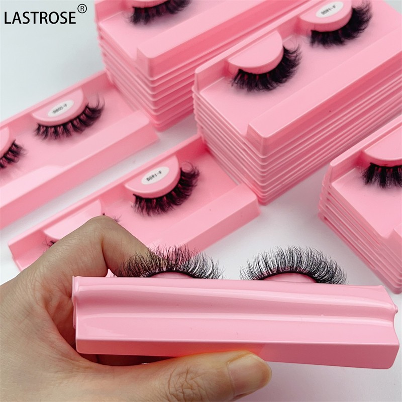 Pink Tray Eyelash Supplier - Wholesale 15mm 20mm Fluffy Natural Russian Curl Pink Tray Faux Mink Eyelash Private Label