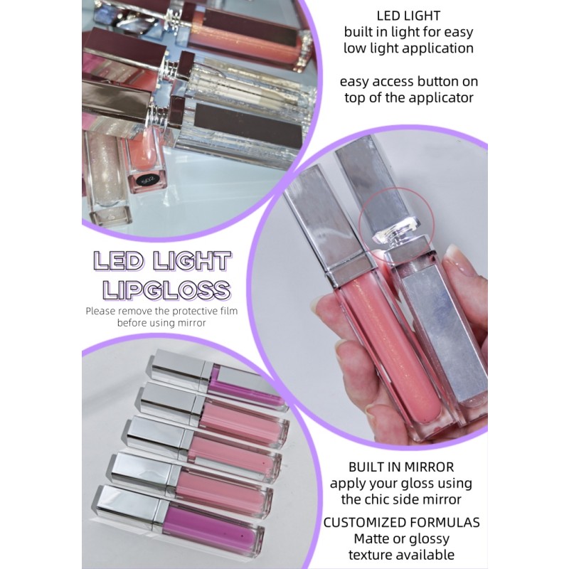Lip Gloss with Light Manufacturer - New Trend Cosmetics Lip Gloss with the Light Vegan Lipgloss Vendor Liquid Glitter