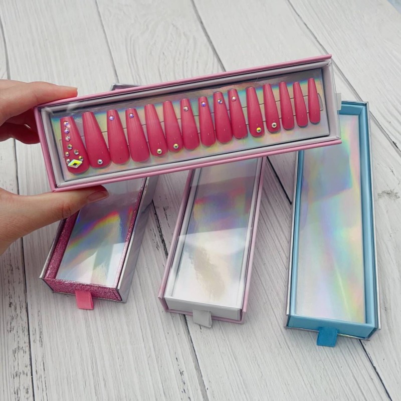 Sliding Press on Nail Box Factory - New Sliding Press on Nail Packaging Box Nail Box Packaging Private Label Drawer Box
