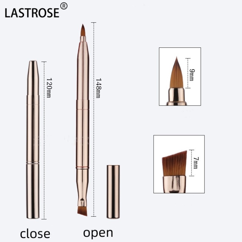 Double Head Lip Brush Factory - Wholesale Price Double Head 2 in 1 Lip Brush Retractable Lip Brush Portable Lipstick Brush
