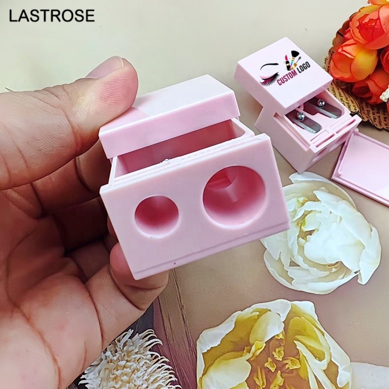Eyebrow Pencil Sharpener Manufacturer - OEM Black Eyebrow Pencil Sharpener Private Label Double Hole Plastic Lip Liner Pencil