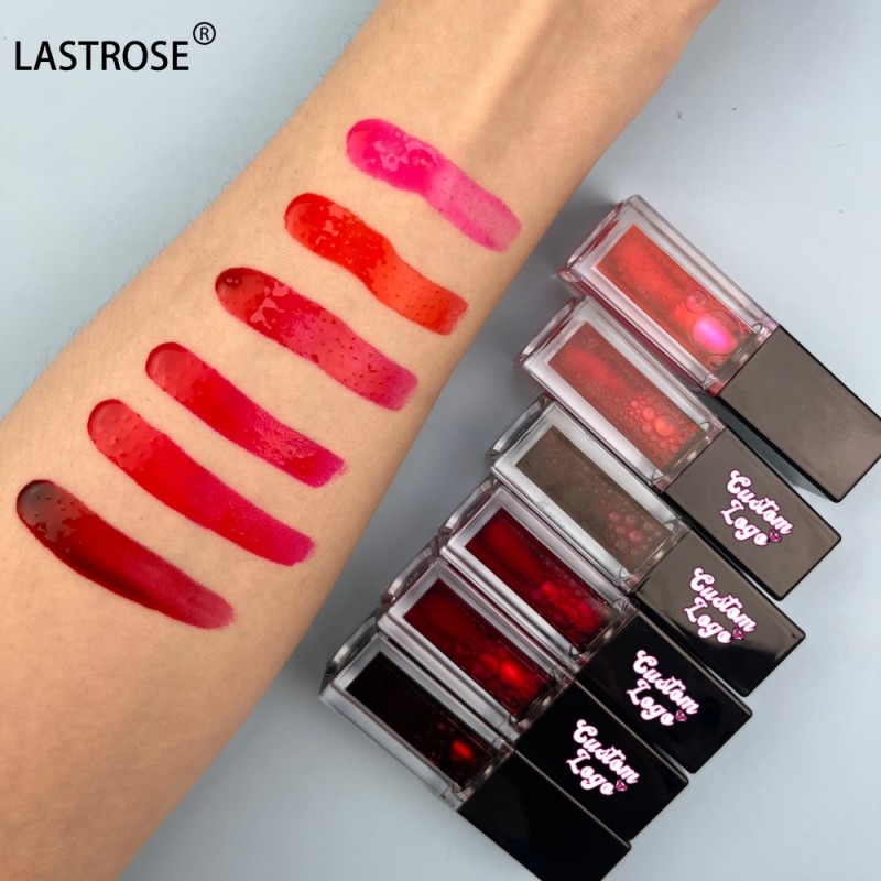 Lip Tint Liquid Supplier - Black Private Label Lip Tint Liquid Water Lipgloss Vegan 6 Colors High Pigment