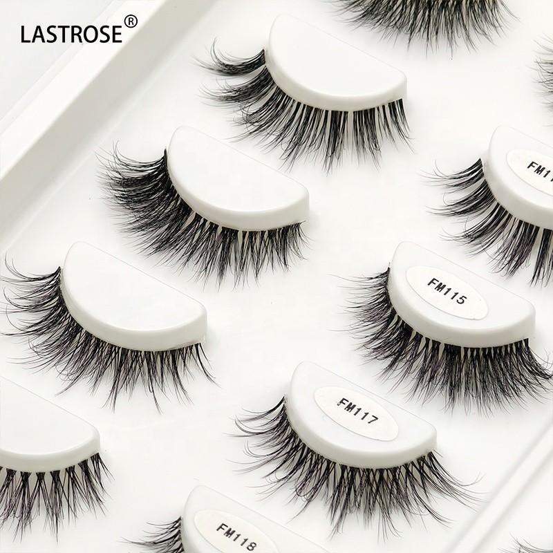 False Natural Eyelashes Manufacturer - Natural Fluffy Faux Mink Eyelash Strips Wholesale Eye Lashes Clear Band