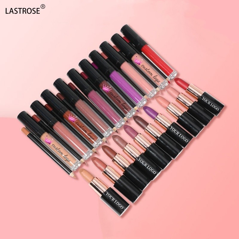 Lipstick Kit Factory - Wholesale 3 in 1 Lipstick Kit Private Label 10 Colors Lip Gloss Set Vegan