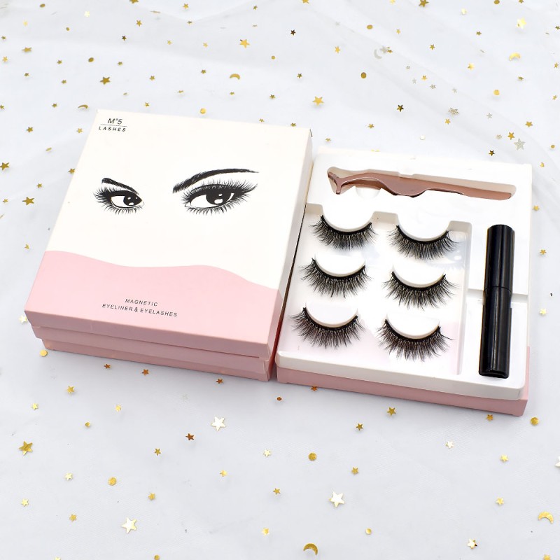 3D Magnetic Eyelashes Manufacturer - 3 Pairs Eyelash Magnetic Eyelashes 3D Faux Mink Eyelashes Magnetic Liquid Eyeliner