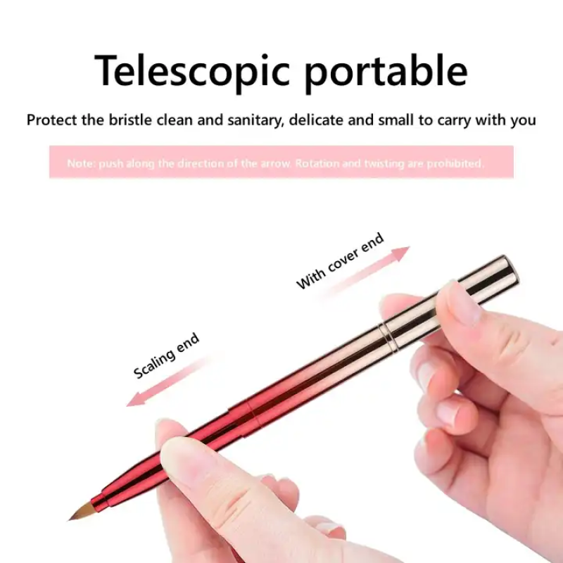 Double Head Lip Brush Factory - Wholesale Price Double Head 2 in 1 Lip Brush Retractable Lip Brush Portable Lipstick Brush