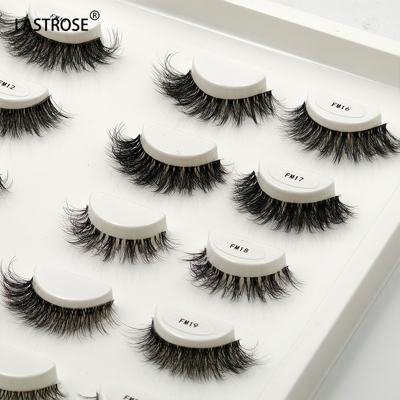 Single Pair Lashes Manufacturer - Private Label Faux Mink Full Strip Lashes Wholesale 12-15 mm Clear Band Single Pair