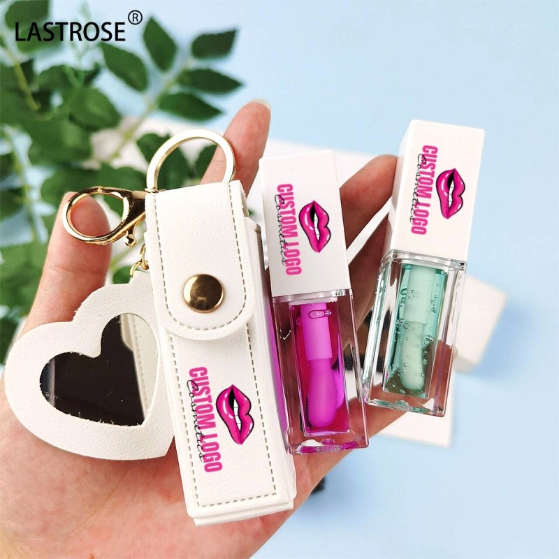 Lip Oil PU Bag Factory - Wholesale Small square Travel Lip Oil PU Bag Lipstick Holder Bag with Keychain Mini