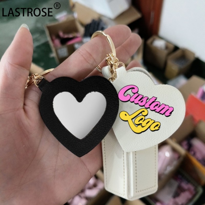 Lip Oil Bags Factory - Wholesale 7 Colors Lip Oil Bags Key Chain Cosmetic Bag with Mirror Private Label Empty Lip Oils Bag