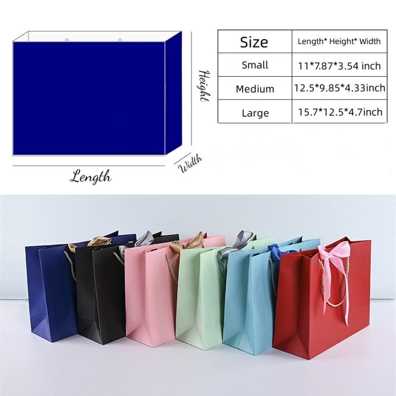 Paper Shopping Bag Manufacturer - Luxury Ribbon White Kraft Bag Wholesale Jewelry Paper Bags Private Label Paper Shopping Bag With logo