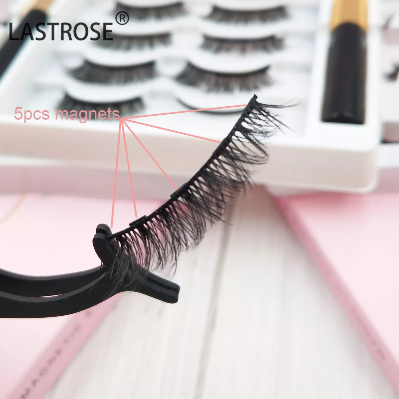 Magnetic Lash Set Factory - Private Label 5 Magnets Magnetic Lashes Wholesale Natural 3D Magnetic Lash Set False Eyelashes