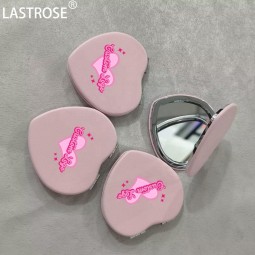Travel Vanity Mirror Factory - Wholesale Portable Double Size Heart-Shaped Mini PU Makeup Mirror Private Label
