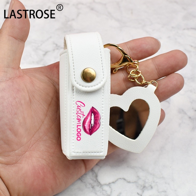 Lip Oil Bags Factory - Wholesale 7 Colors Lip Oil Bags Key Chain Cosmetic Bag with Mirror Private Label Empty Lip Oils Bag