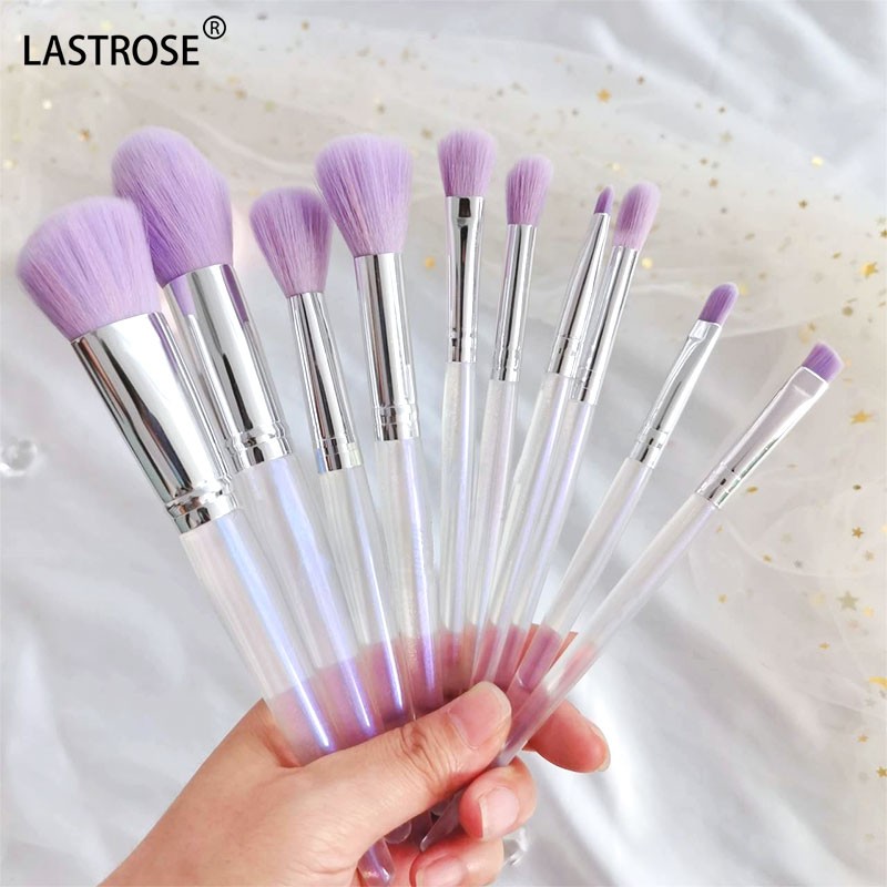 Purple Makeup Brush Set Factory - Professional 10-Piece Purple Makeup Brush Set Contour Blending and Foundation for Face