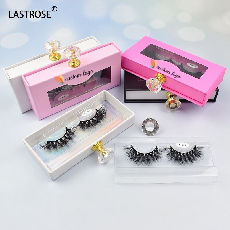 Russian Style Eyelashes Supplier - Wholesale 3D Russian Style Real Mink Fur Fluffy Eyelashes Custom C/D Curl
