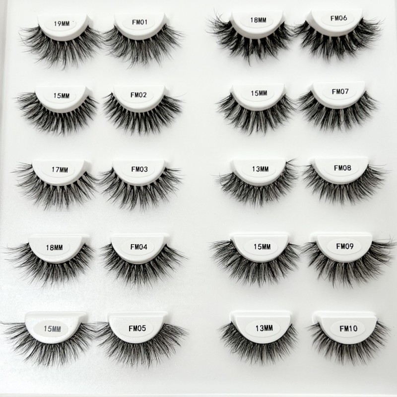Full Strip Eyelashes Supplier - High Quality Clear Band Wispy False Faux Mink Lashes Natural Full Strip Eyelashes