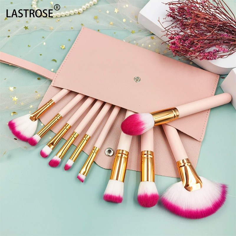Foundation Brush Set Manufacturer - 10PCS Beauty Foundation Brush Premium Makeup Brush Set Wooden Handle Pink Cosmetic