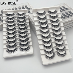 Russian Volume Eyelash Factory - Eyelash Factory 10 Pairs D Curl Russian Volume Eyelash Pre-cut Cat Wispy Dramatic Segment