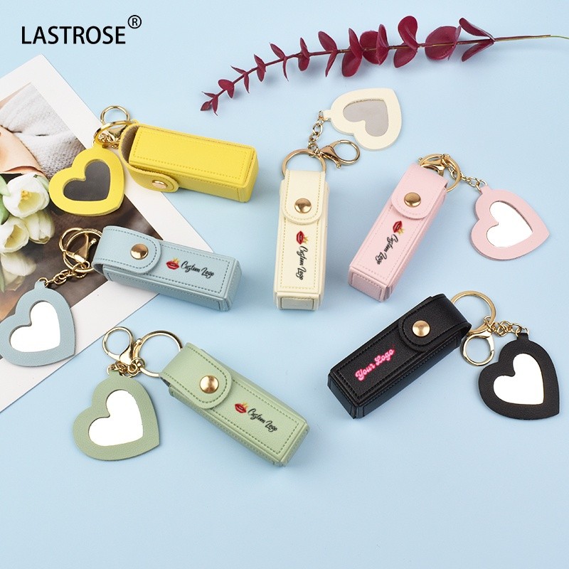 Lip Oil Bags Factory - Wholesale 7 Colors Lip Oil Bags Key Chain Cosmetic Bag with Mirror Private Label Empty Lip Oils Bag