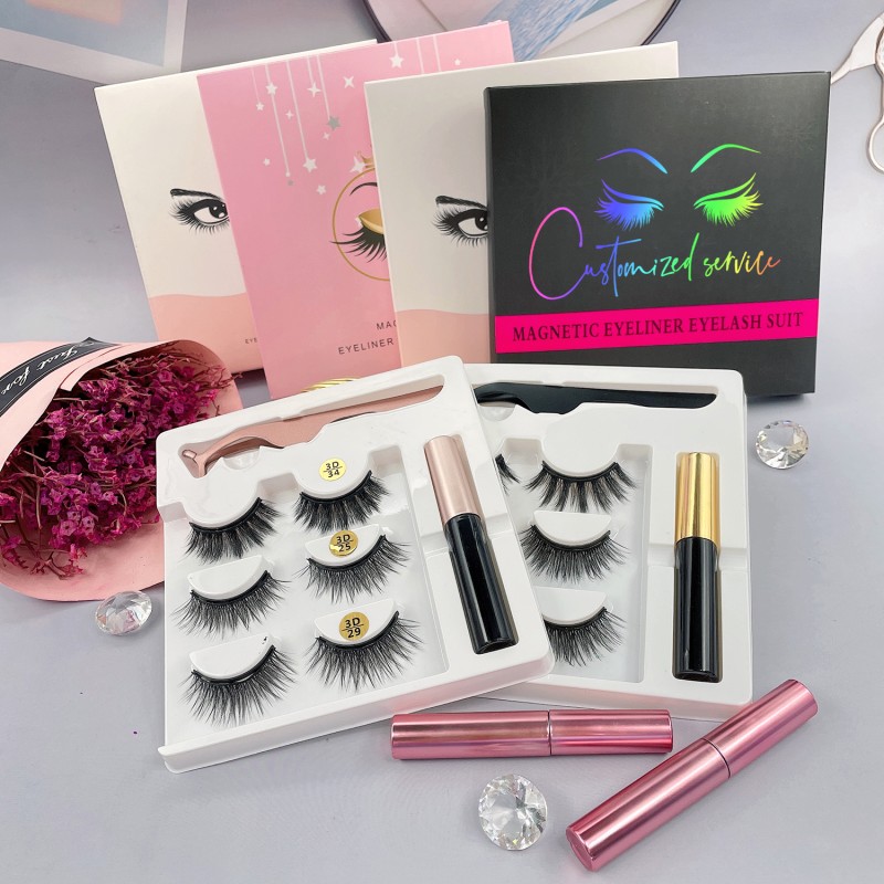 Magnetic Liner Set Manufacturer - Wholesale 3d Magnetic Eyelashes and Eyeliner Set Eye Lash Waterproof Magnetic Liner