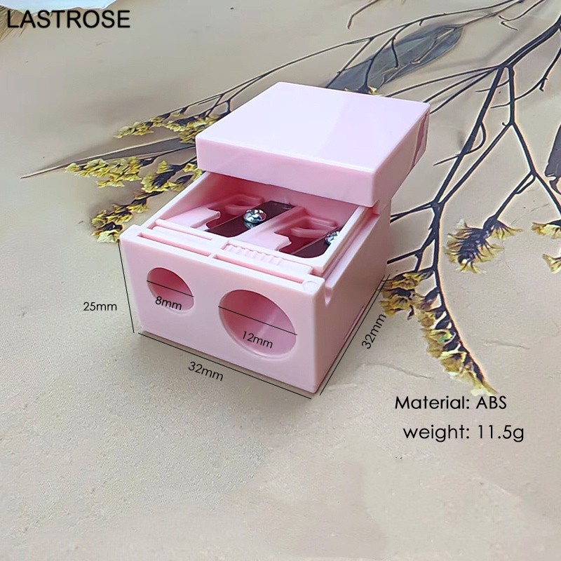 Eyebrow Pencil Sharpener Manufacturer - OEM Black Eyebrow Pencil Sharpener Private Label Double Hole Plastic Lip Liner Pencil