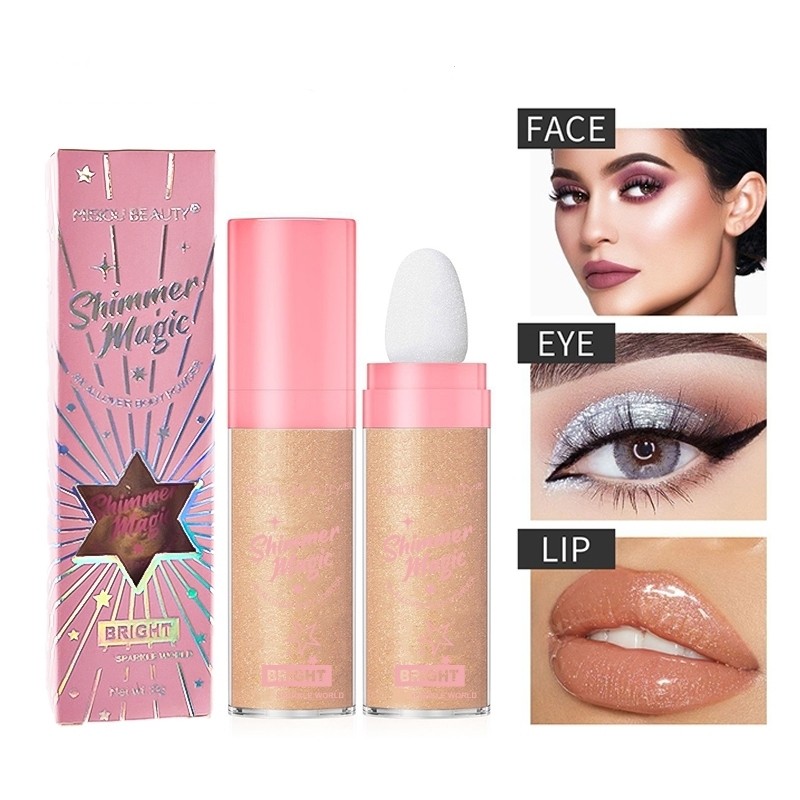 Body Glitter Powder Supplier - Highlighter Patting Powder Full Body Collarbone Brightening Bridal Makeup