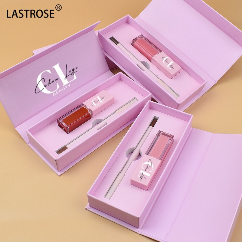 Lip Maskup Kit Supplier - Wholesale Private Label 2 in 1 Light Pink Liquid Lipstick and Lipliner Set