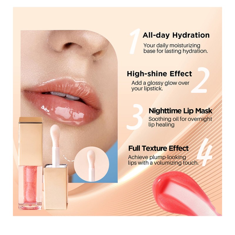 Lip Glow Oil Manufacturer - Custom Luxury Gold Package