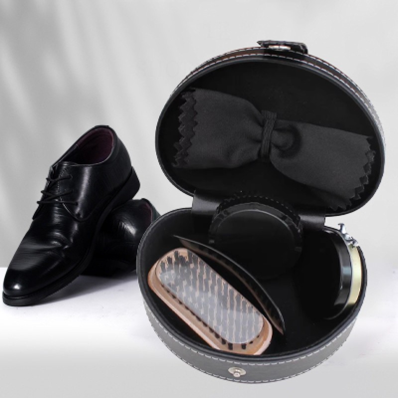 Shoe Care Kit Manufacturer - Factory Direct Selling Shoe Care Kit Leather Case Black Shoe Shine Kit Made in China