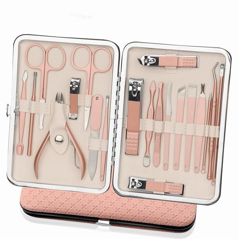 Manicure Set Supplier - Hot Popular Professional 18 Pieces Stainless Steel Manicure Set for Girl