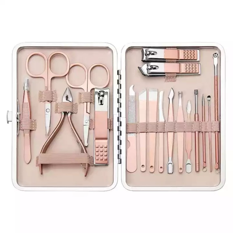 Manicure Set Manufacturer - Good Quality Stainless Steel 18 Piece Manicure Set Pedicure Tools
