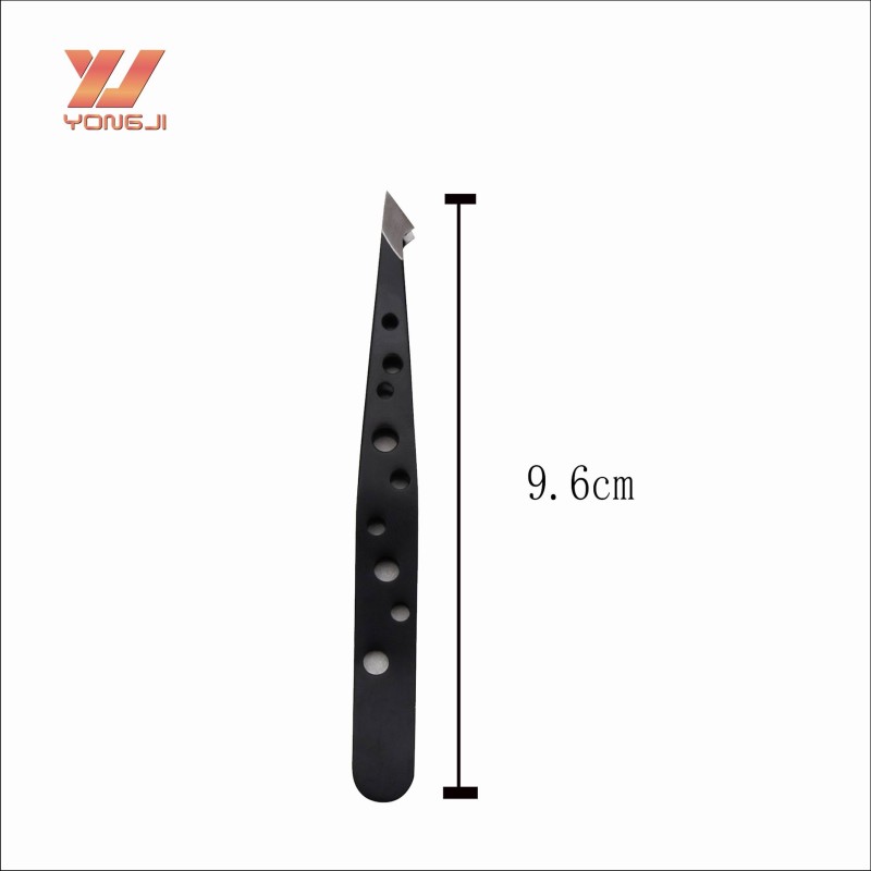 Eyebrow Tweezers Factory - Original Factory Black Stainless Steel Slant Tip Beauty Tool Tweezers