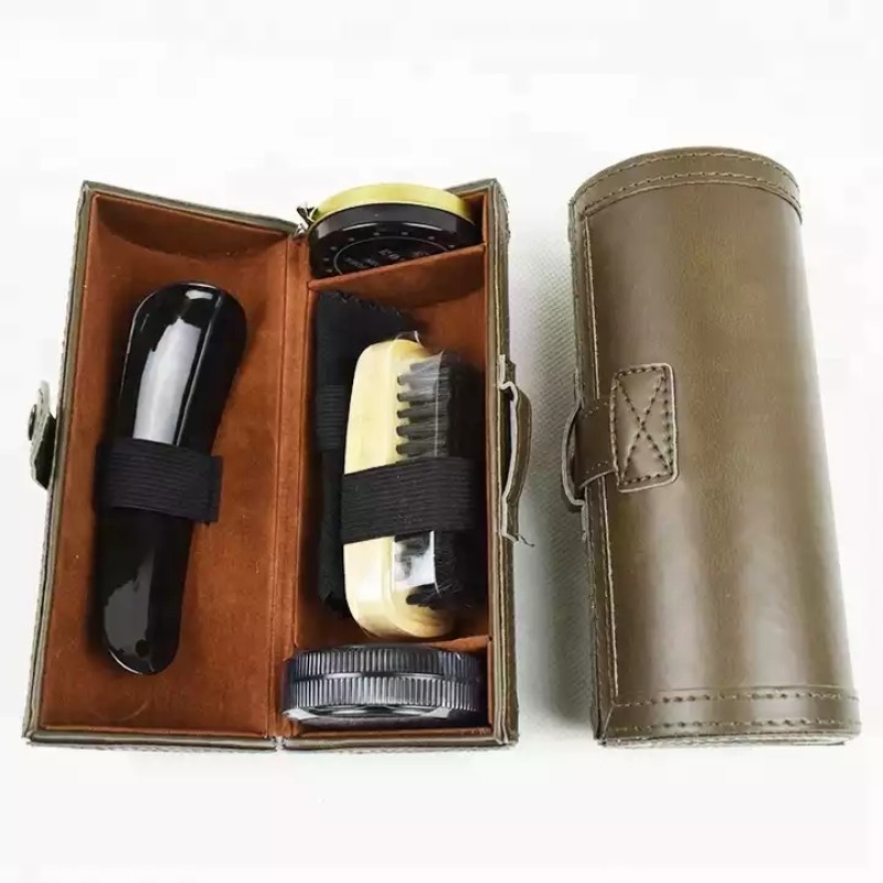 Shoe Shine Kit Factory - Hot Sale 8pcs Black Travel Shoe Shine Kit Hotel Shoe Shine Kit with Factory Price