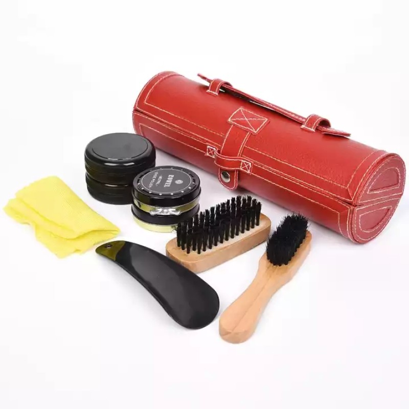 Shoe Polish Kit Supplier - Chinese Factory Black Leather Case Shoe Polish Kit Shoe Care Kit Sneakers on Sale