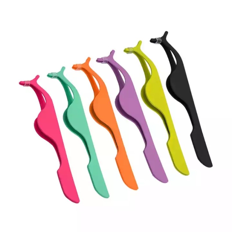 Eyelash Extension Glue Supplier - Hot Sale Private Label Stainless Steel Curved Eyebrow Tweezers