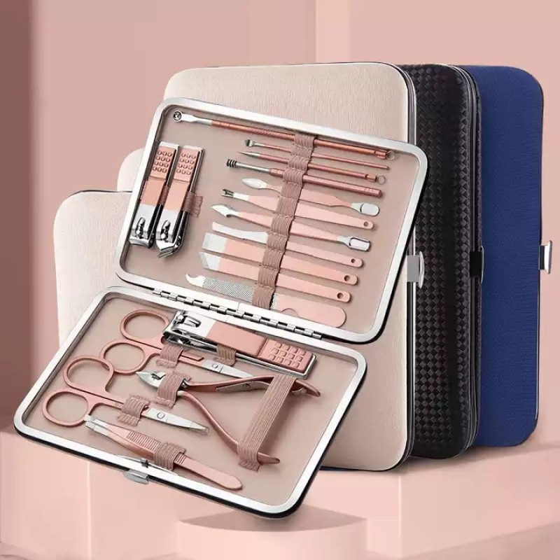 Nail Clipper Set Factory - Factory Direct Price Rose Gold 18 Pcs Professional Nail Clipper Set
