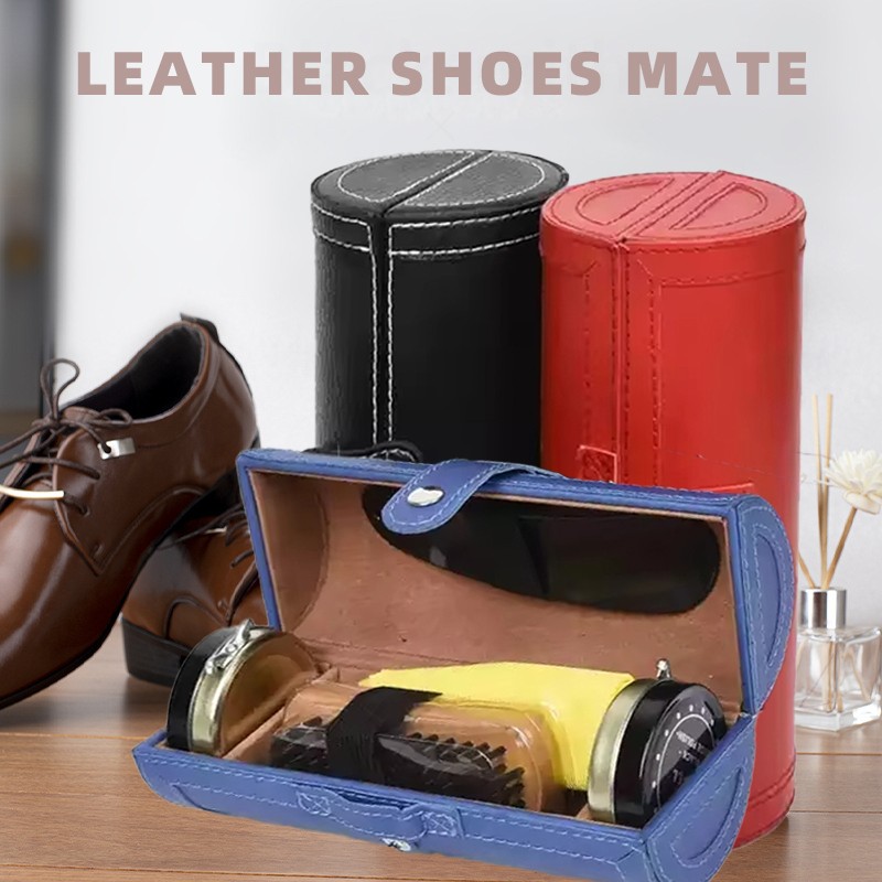 Shoe Shine Kit Factory - Best Quality Black Manufacture Travel Leather Shoe Shine Kit with Factory Price