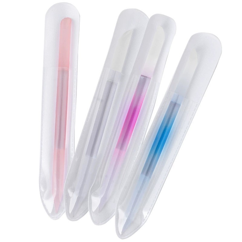 Glass Nail File Manufacturer - Hot Sale Swarovski Crystals Glass Nail File Fullsize Custom Leather Case