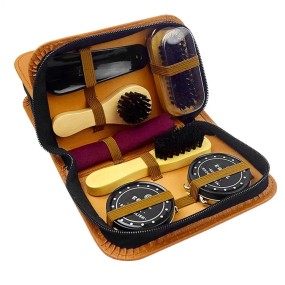 Shoe Care Set Supplier - Shoe Shine Tool Care Shoe Cleaning 7 Piece Travel Shoe Care Set Brown/Black/Blue
