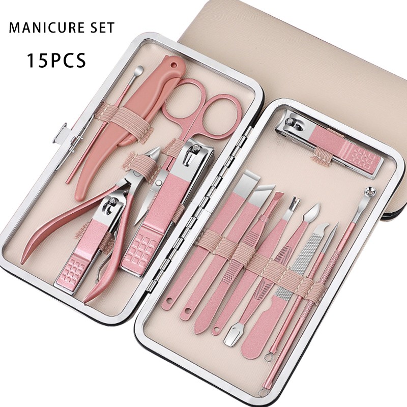 Nail Clipper Set Factory - Factory Direct Price Rose Gold 18 Pcs Professional Nail Clipper Set