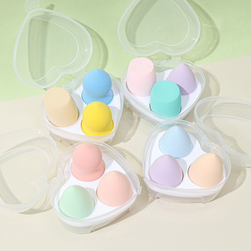 Makeup Sponge Supplier - Factory Cheap Price Colorful 3 Pcs Makeup Sponge Boxes Professional