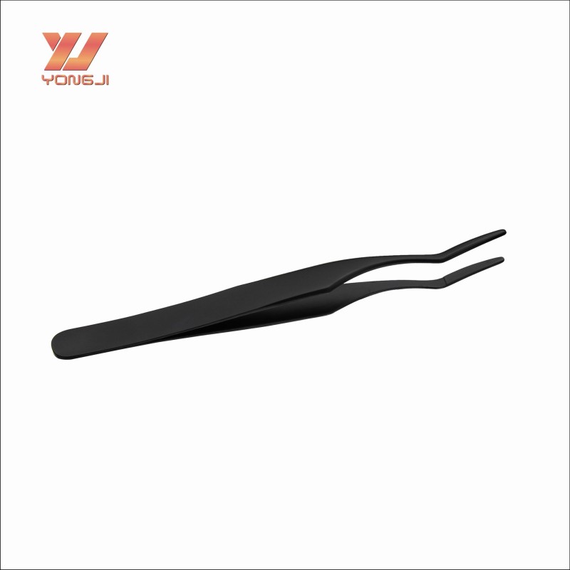 Eyebrow Tweezers Manufacturer - Original Factory Black Stainless Steel Custom Tweezers Beauty Tool