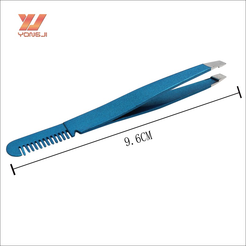 Eyebrow Tweezers Supplier - Chinese Factory Custom Logo Eyebrow Tweezers with Comb Beauty Tool