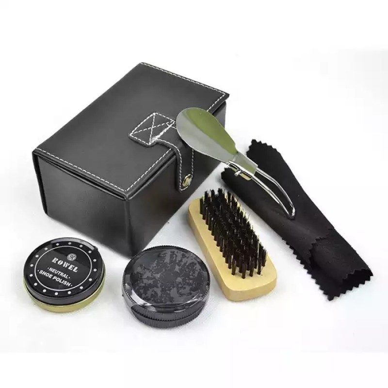 Shoe Polish Set Supplier - Hot Sale Leather Shoe Polish Set Men Shoe Care Tools Shoe Polish Brush Set