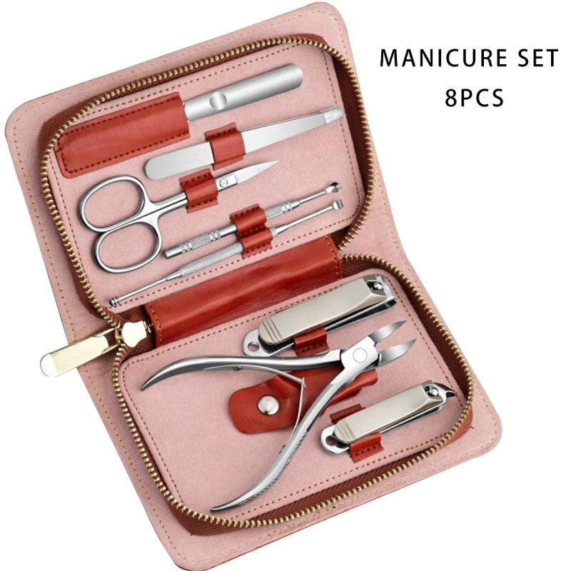 Travel Manicure Set Manufacturer - High Quality Custom Logo 8 Pcs Travel Manicure Set Pedicure Tools